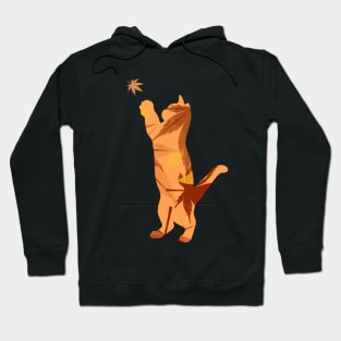 Autumn cat，Playing cat Hoodie